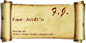 Faur Jolán névjegykártya